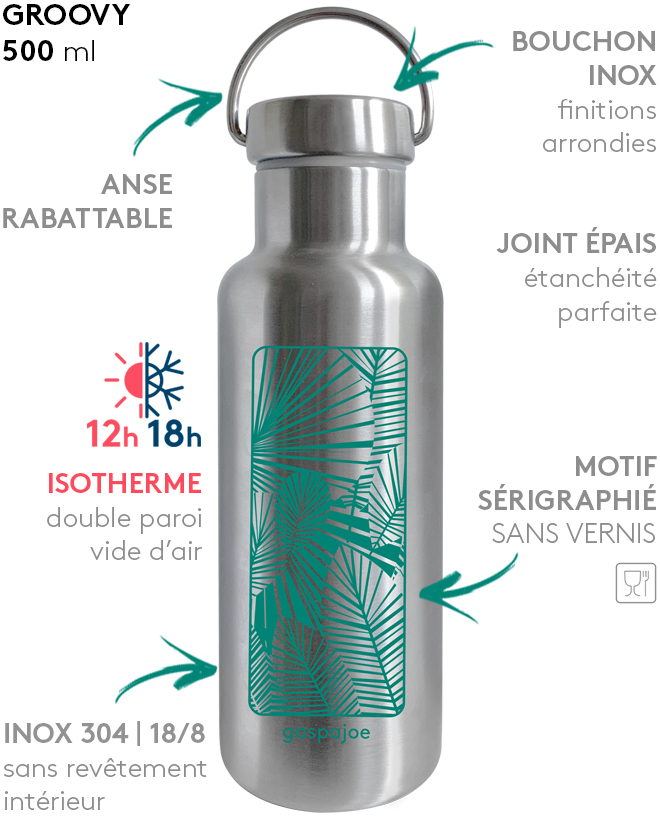 Bouteille Isotherme 500ml Groovy Jungle