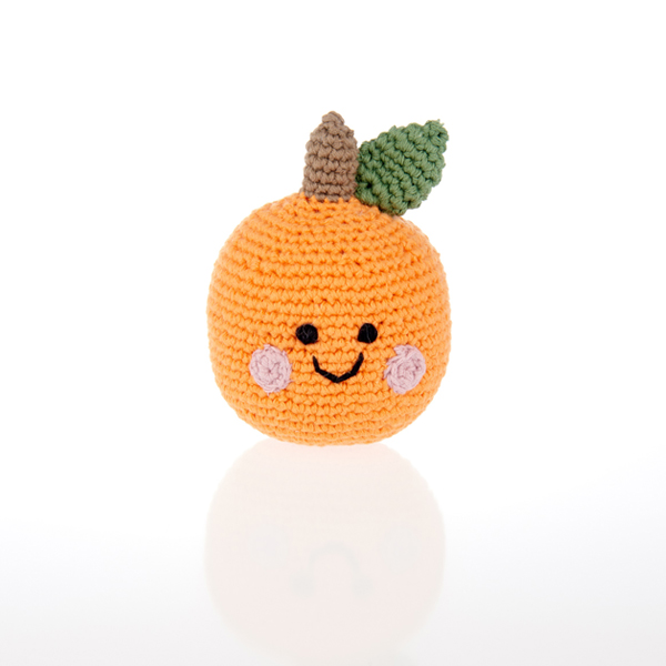 Hochet Crocheté Orange - Pebblechild
