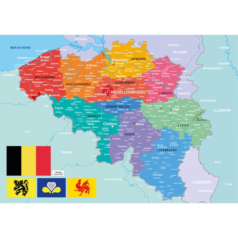 Puzzle en bois 24 pièces Carte de Belgique