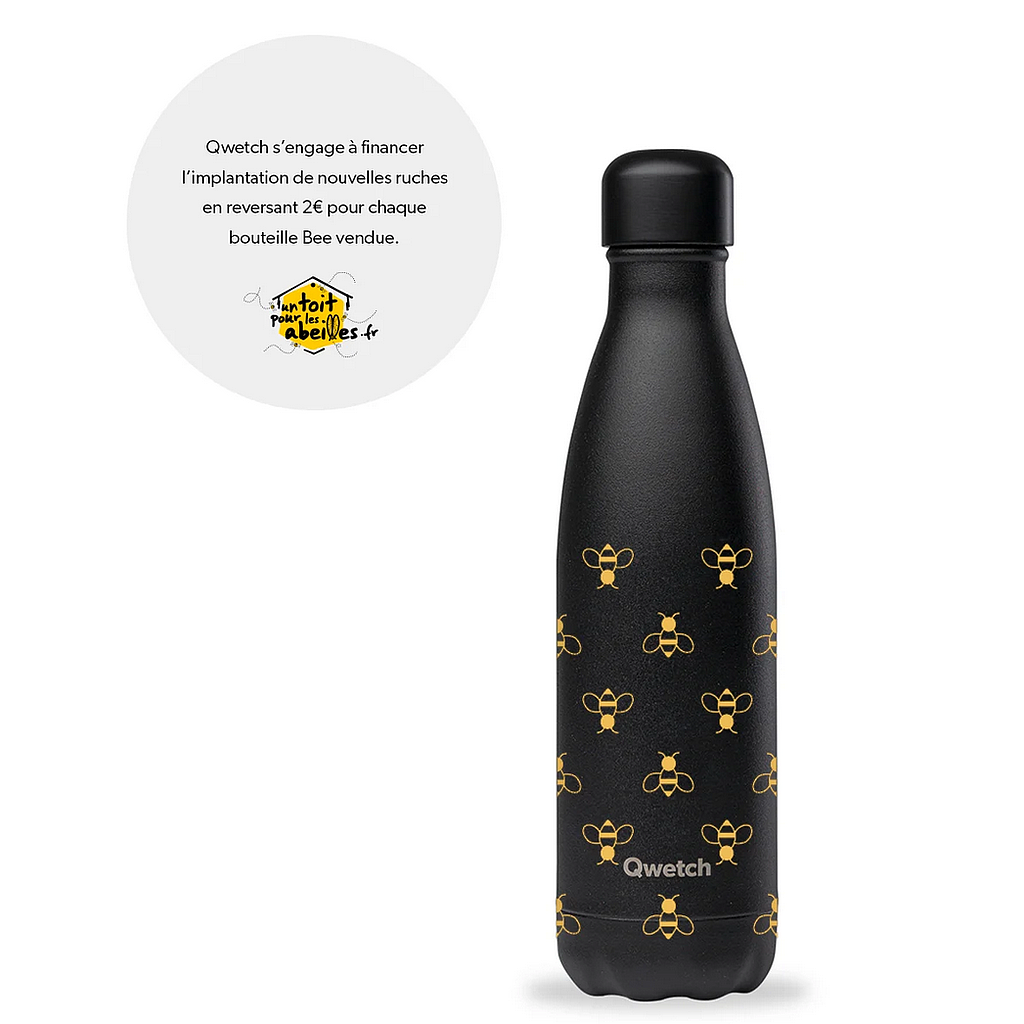 Bouteille Isotherme 500ml Bee Noir Intégral
